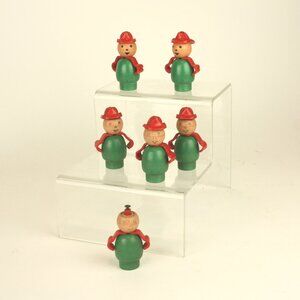 Vintage Wooden Fireman Toy Lot Fisher-Price People